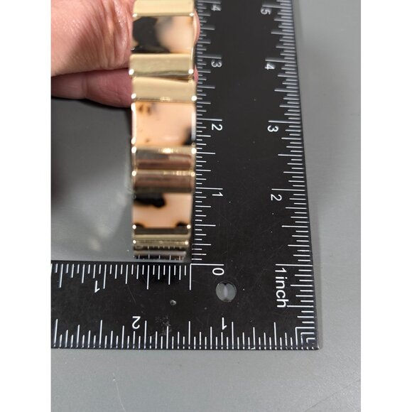 Nine West Faux Tortoise Gold Tone Stretch Bangle Bracelet 7 in - Picture 9 of 9